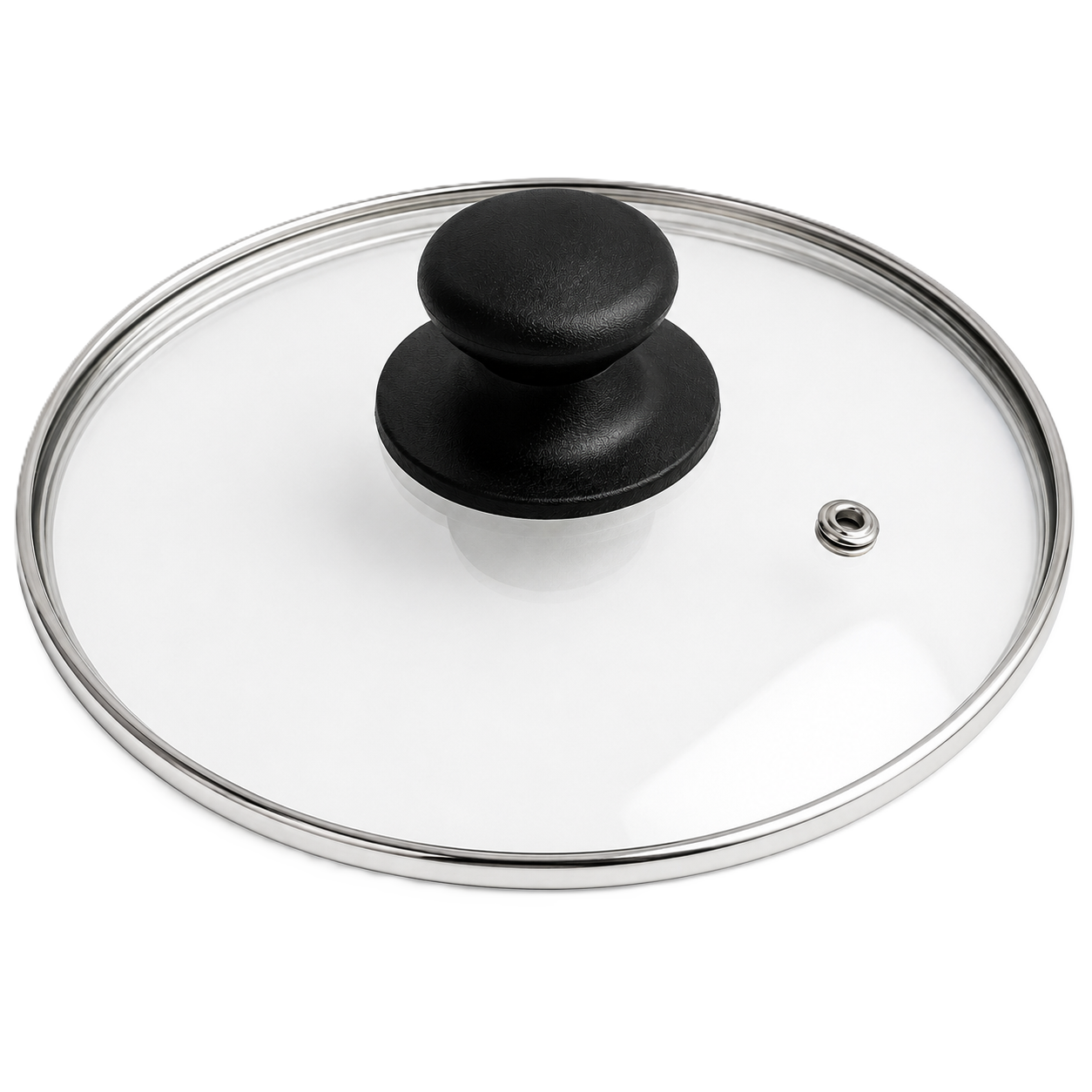 PARS IRAN Rice Cookers Glass Lid with tempered glass, stainless steel rim, black knob, and steam vent.