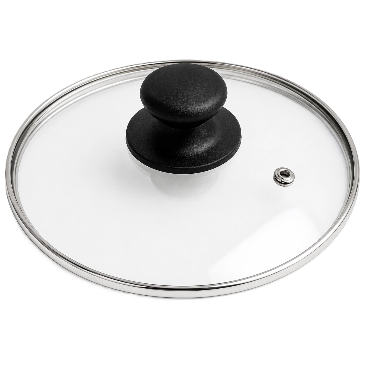 Glass lid for PARS IRAN Persian rice cooker with black handle and steam vent